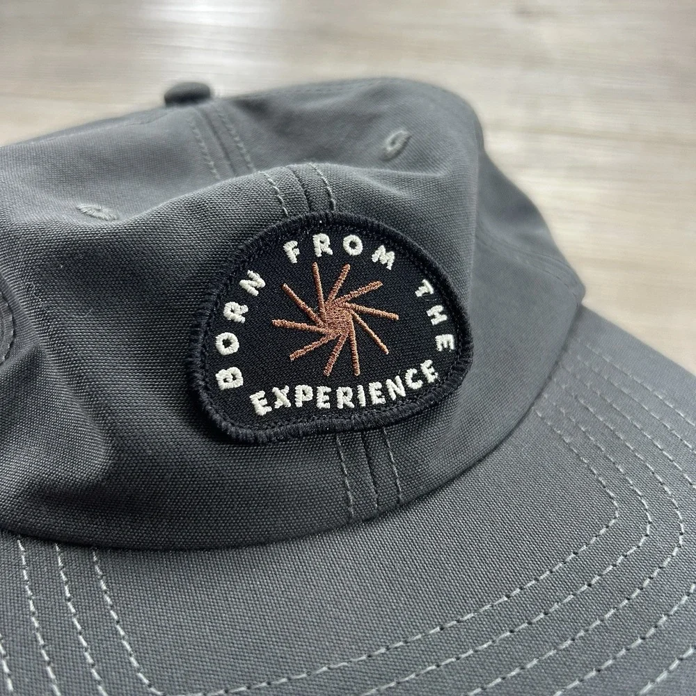 PrAna Gazin Patch Hat Cap Snapback Charcoal Mens One Size Logo Baseball Hat